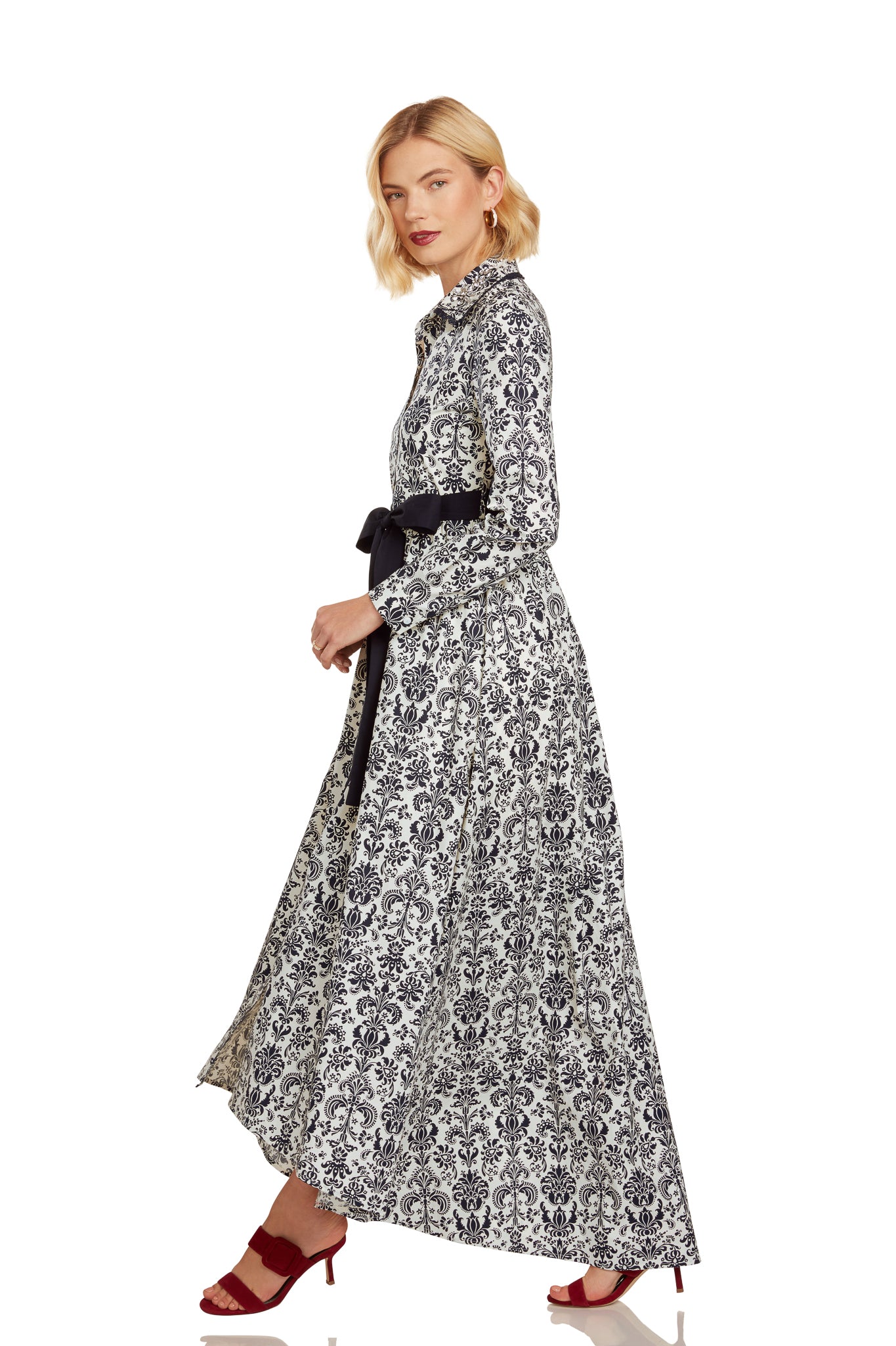 CONSTANCE MAXI DRESS NAVY DAMASK