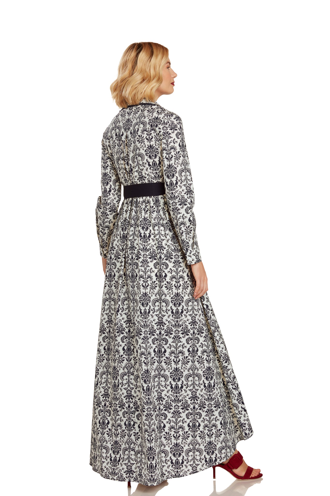 CONSTANCE MAXI DRESS NAVY DAMASK