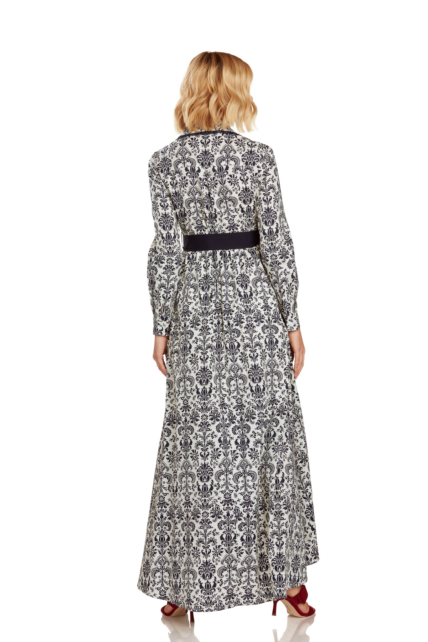 CONSTANCE MAXI DRESS NAVY DAMASK