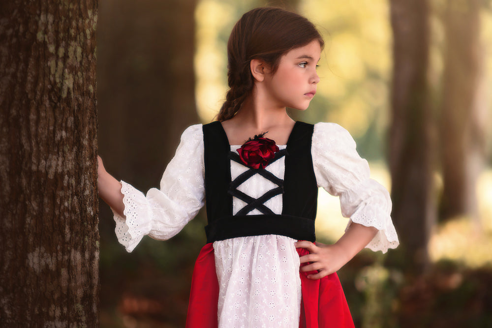 LUXE RED RIDING HOOD DRESS & CAPE SET