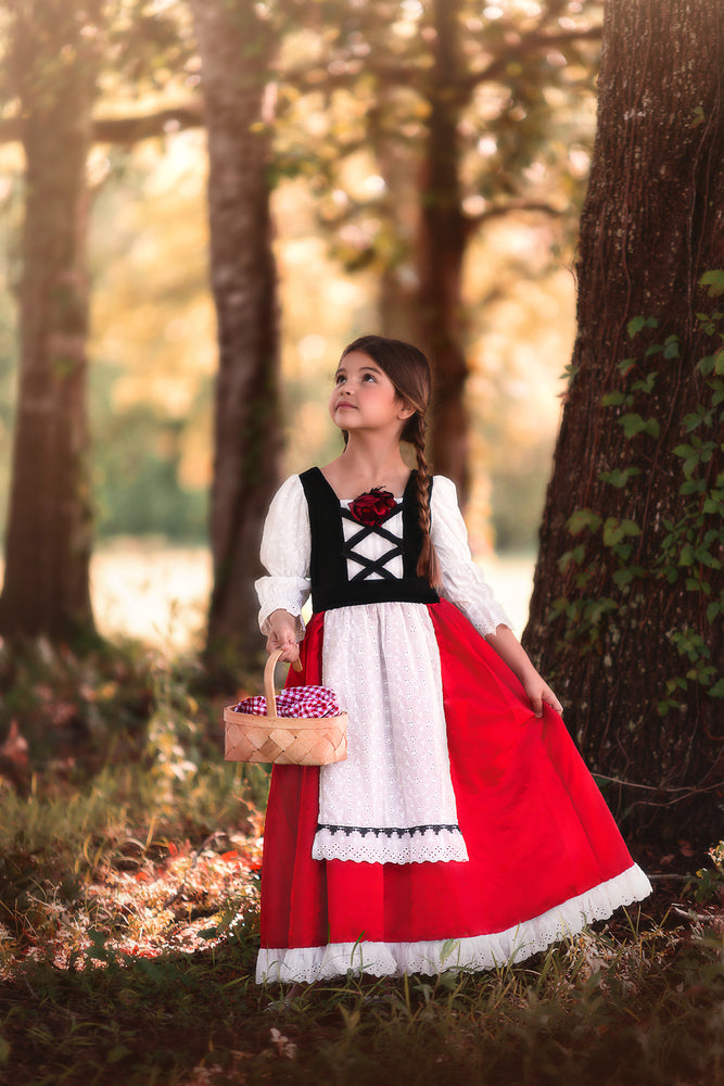 LUXE RED RIDING HOOD DRESS & CAPE SET