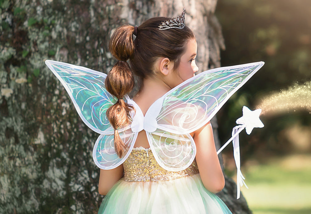 FAIRY DRESS, WINGS & WAND SET-3PC