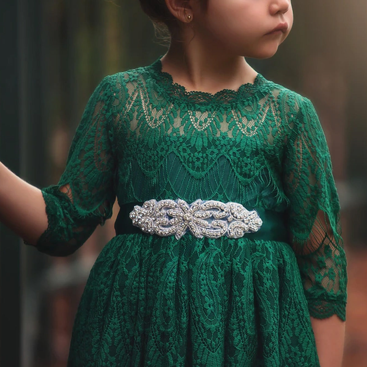 FALL DRESS SALE BELLA RAFAELA DRESS & BELT SET-EMERALD