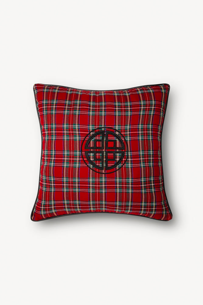 ROYAL STEWART TARTAN EMBROIDERED PILLOW CASE - Main Image