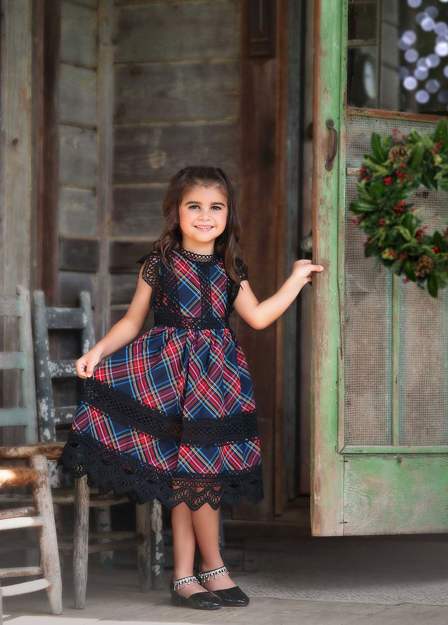 FALL DRESS SALE EVERLY DRESS BLACK WATCH TARTAN