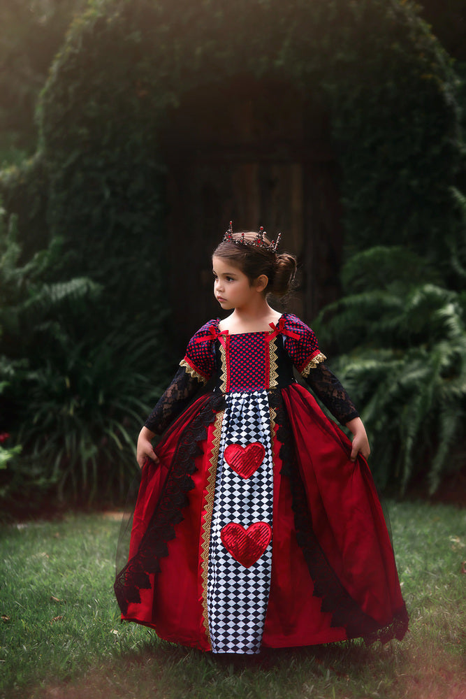 Premium Queen of Hearts Girl's Costume Dress