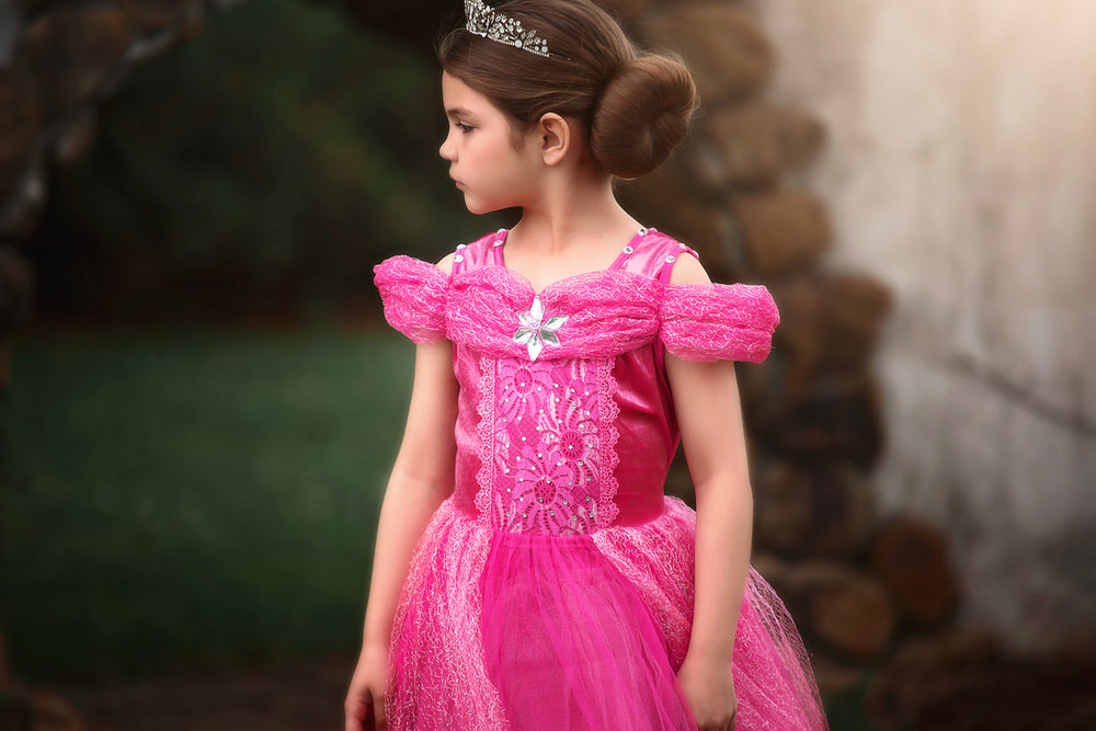 Pink Princess Prom Dresses With Lace Appliques, Illusion Prom Dress With  Short Sleeves, See-through on Luulla