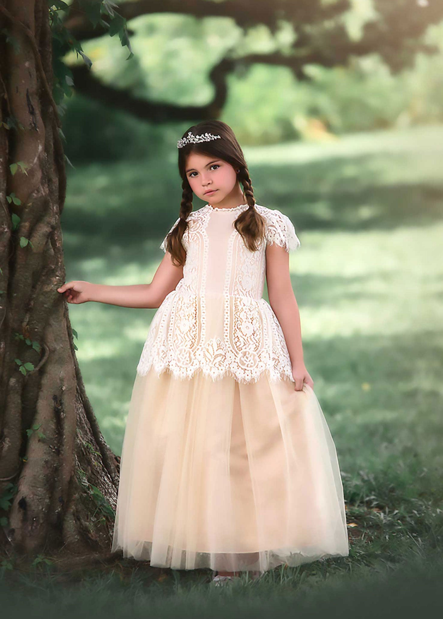 GWENDOLYN GOWN-WHITE/NATURAL