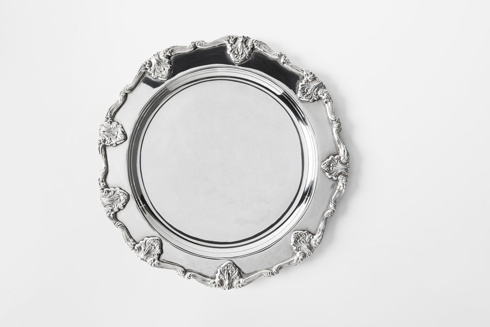 SILVER PLATED ST. JAMES CHARGER PLATE
