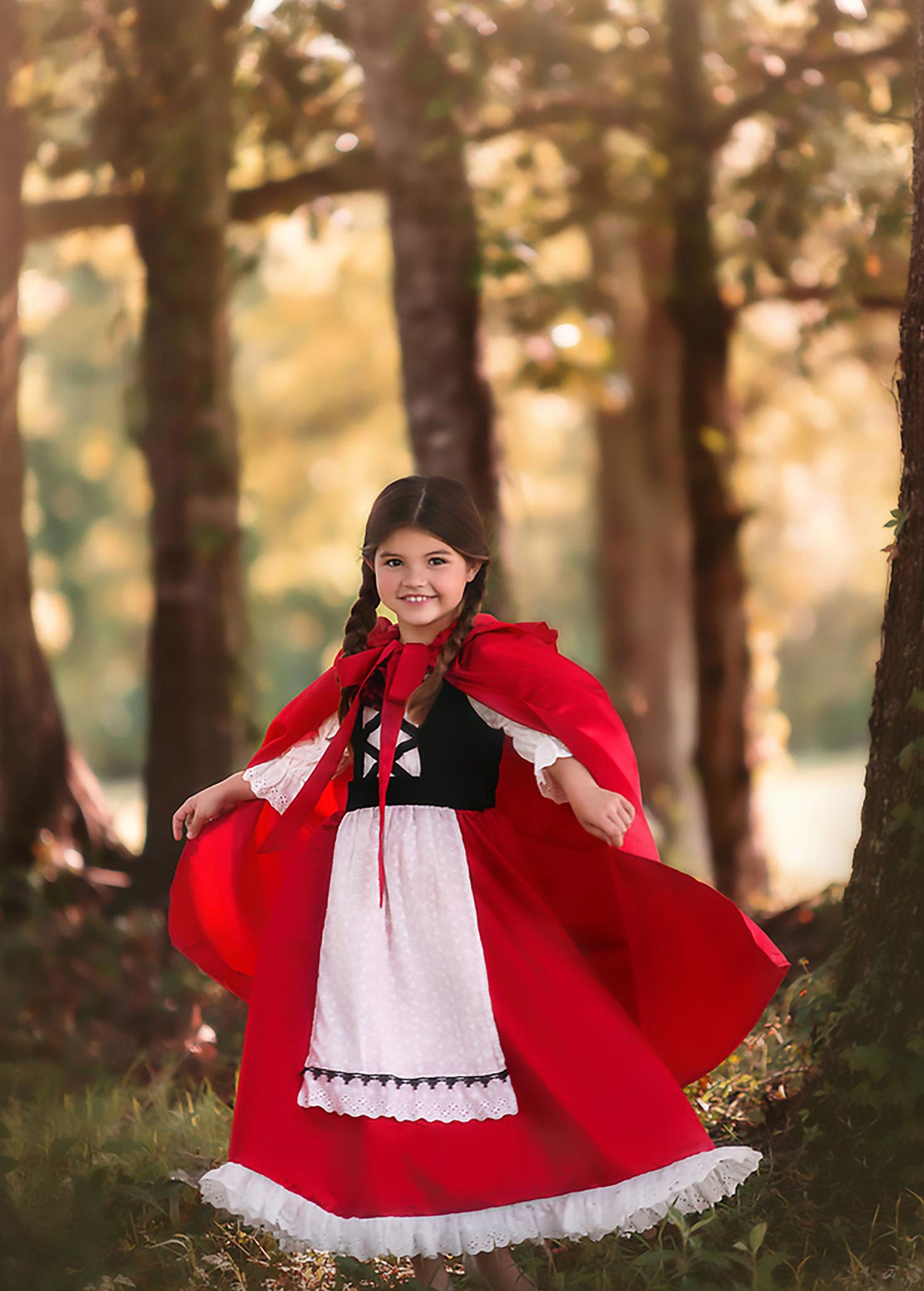 LUXE RED RIDING HOOD DRESS & CAPE SET