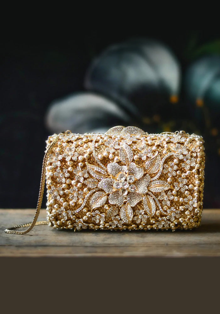 FLOR DE ORO JEWELED CLUTCH