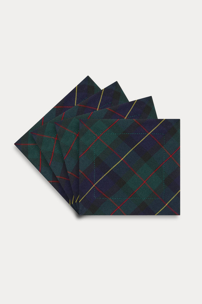 BLACK WATCH COCKTAIL NAPKINS, SET OF 4