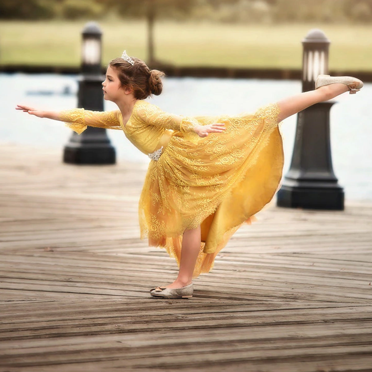 AINSLEY DRESS & BELT SET SUNFLOWER