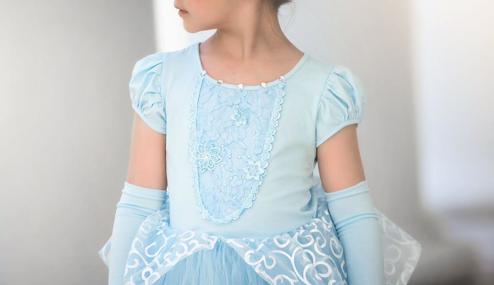 PRINCESS ADELINE GOWN & GLOVES SET BLUE