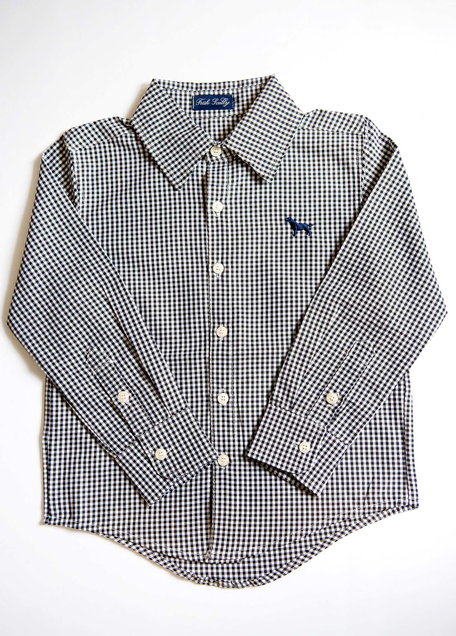 ARCHIE BUTTON DOWN BLACK & WHITE GINGHAM