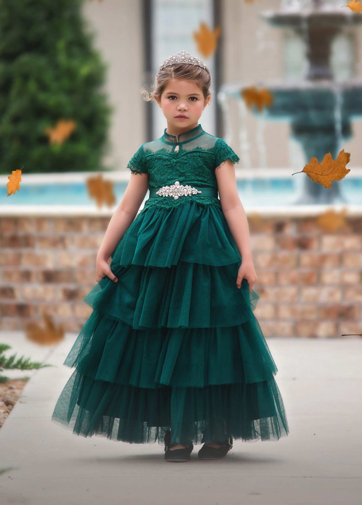 ARIANA GOWN & BELT SET EMERALD