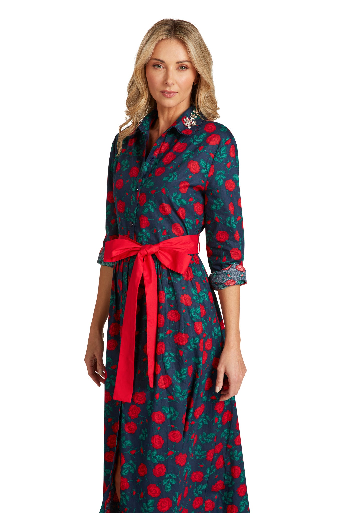 CONSTANCE MAXI DRESS NAVY ROSE FLORAL