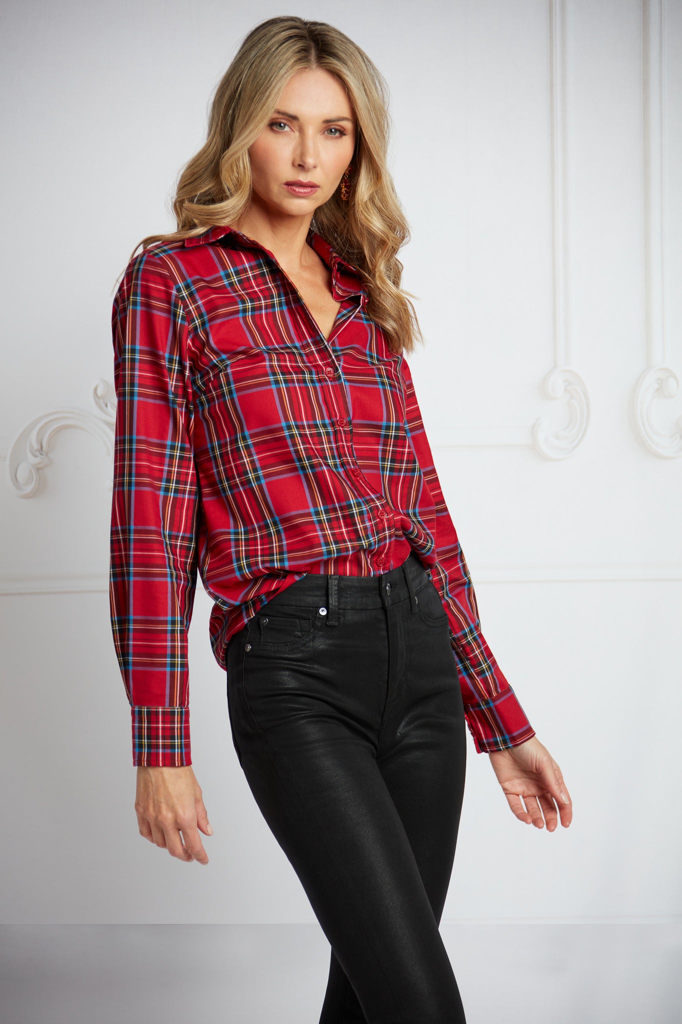 MARGOT BUTTON-DOWN TARTAN