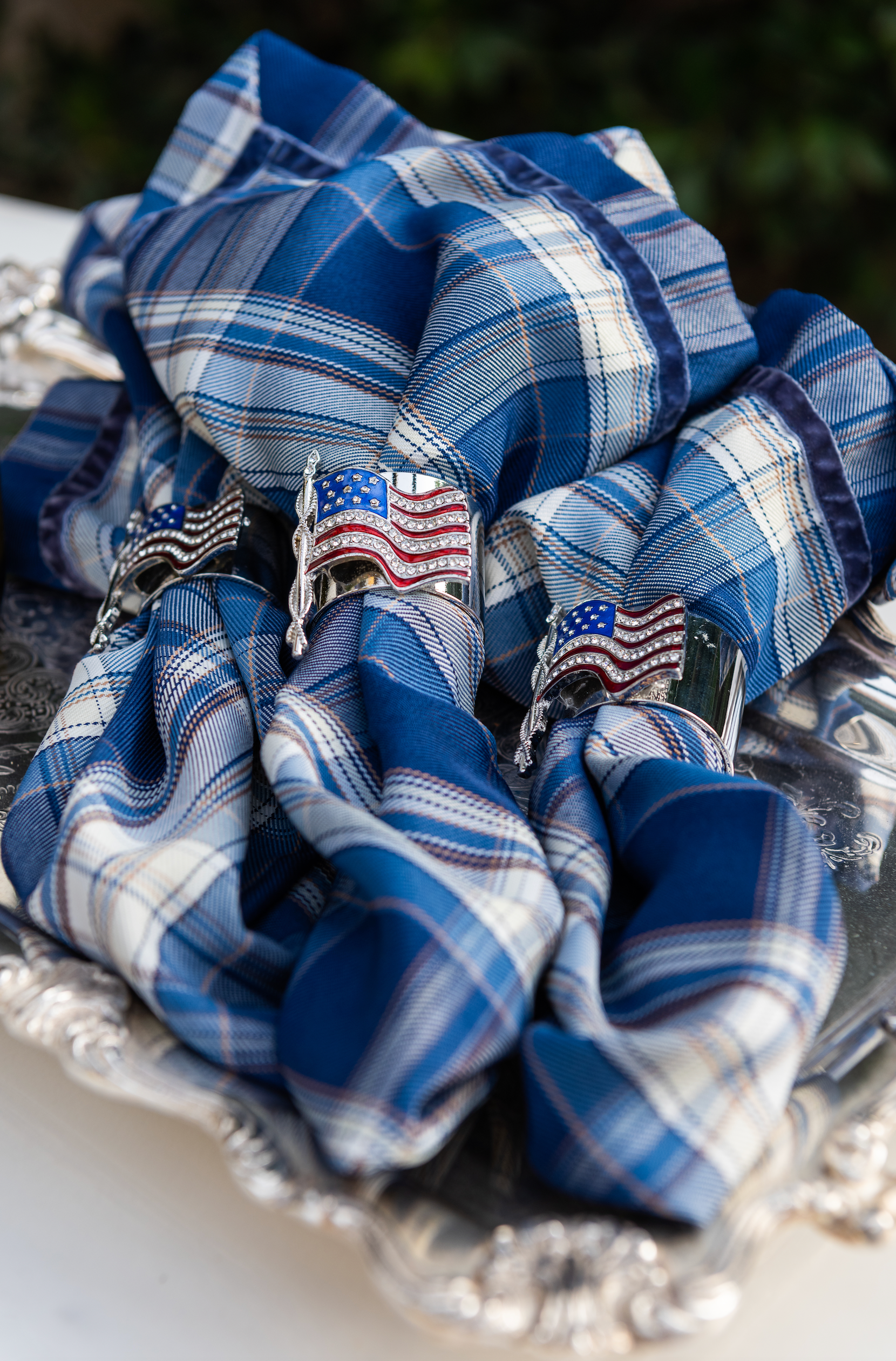 AMERICAN FLAG NAPKIN RING SET OF 2