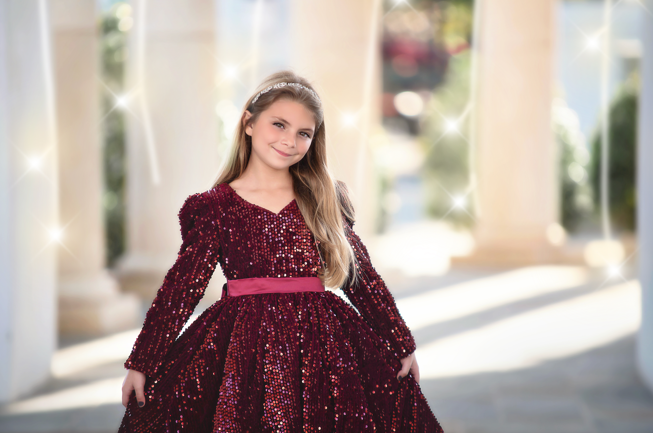 EMMA SEQUIN DRESS WINE