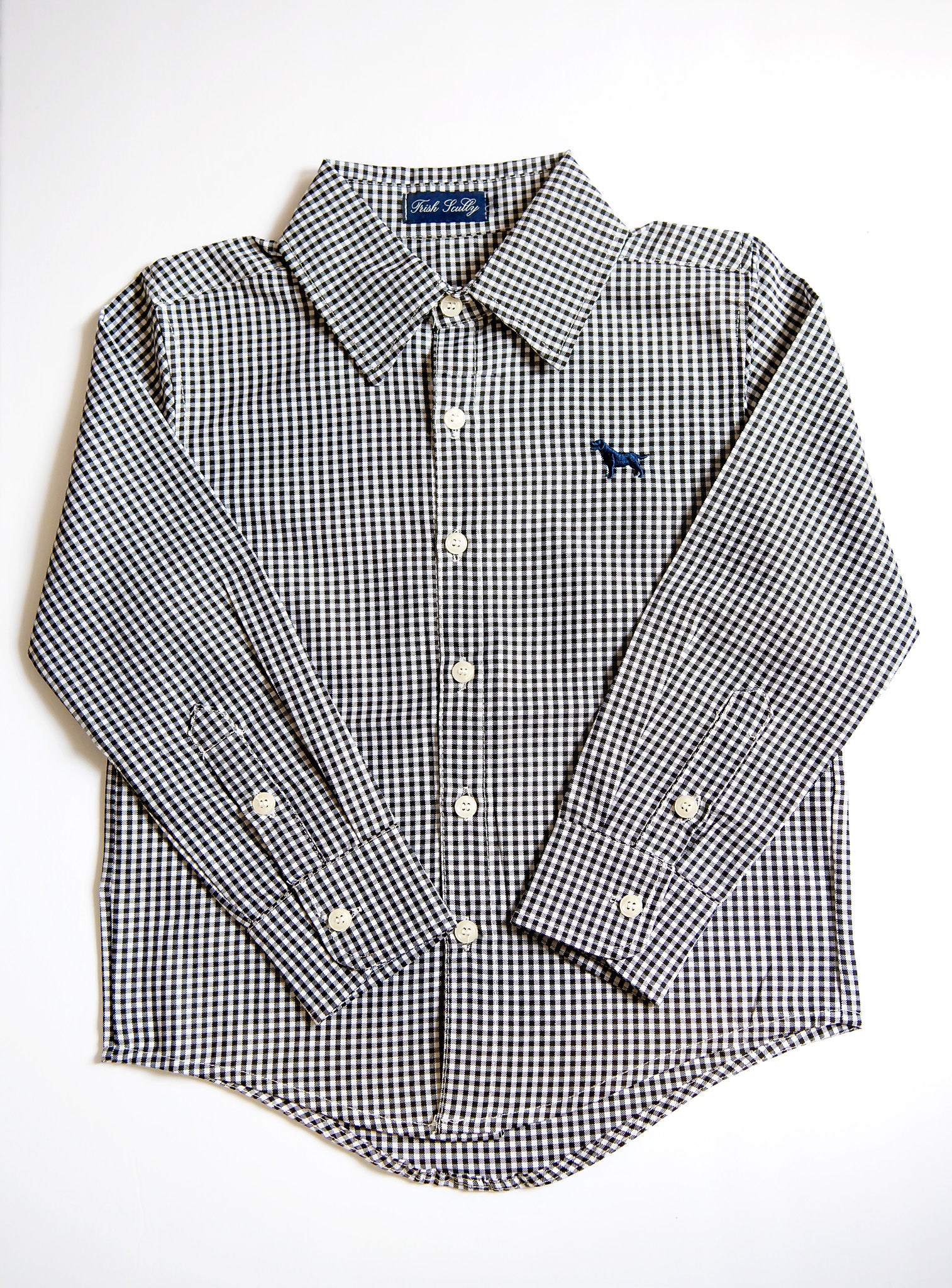 ARCHIE BUTTON DOWN BLACK & WHITE GINGHAM