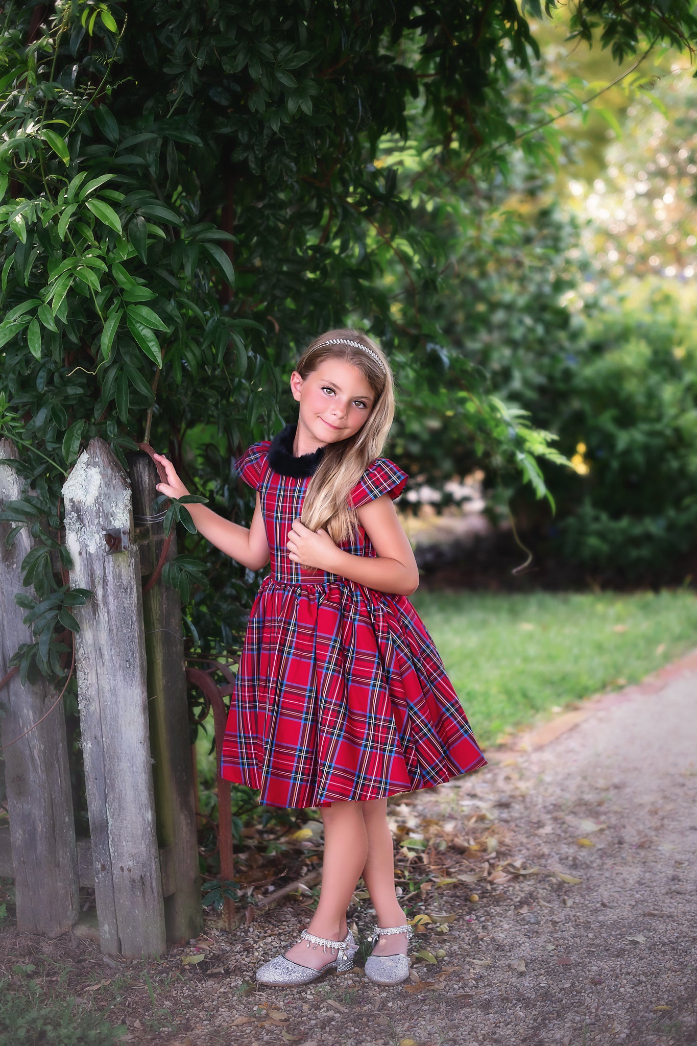 EVANGELINE DRESS ROYAL STEWART TARTAN