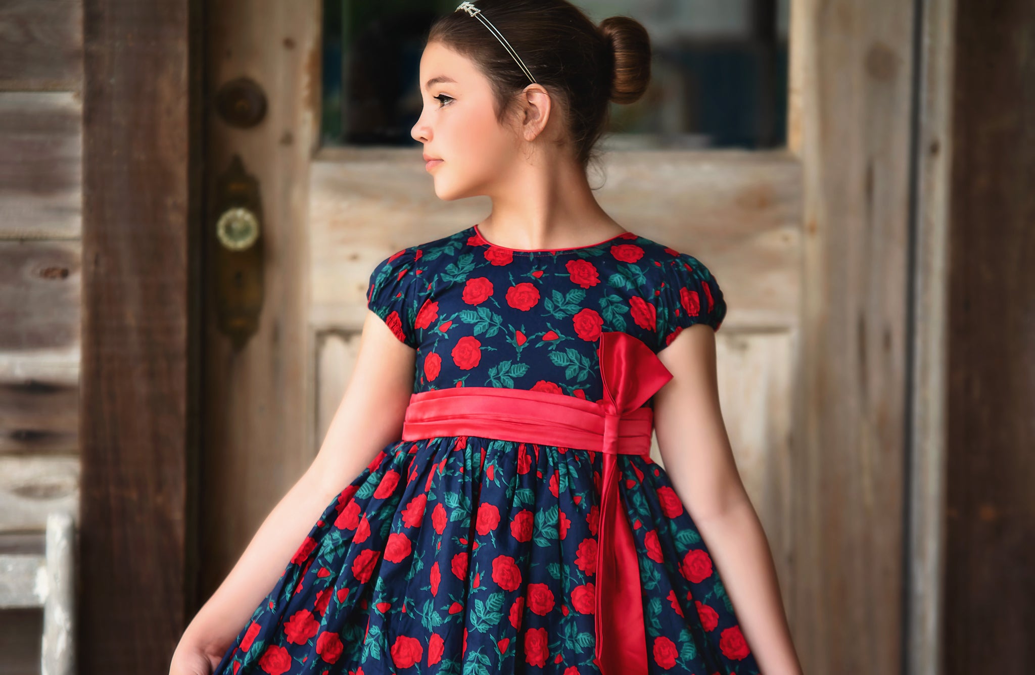 ISLA DRESS NAVY ROSE FLORAL