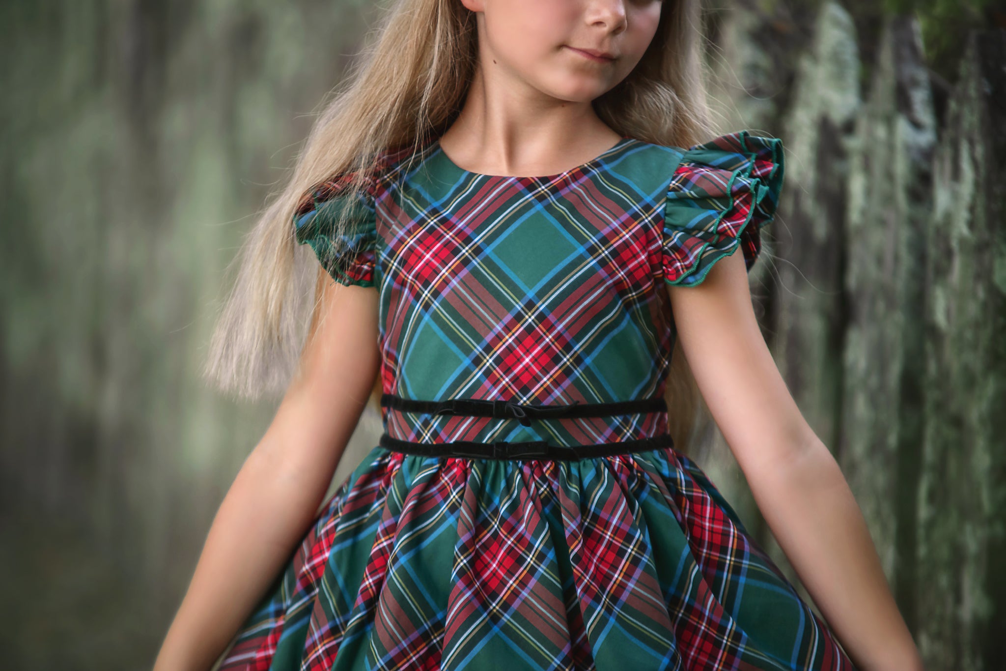 RORY DRESS EMERALD TARTAN