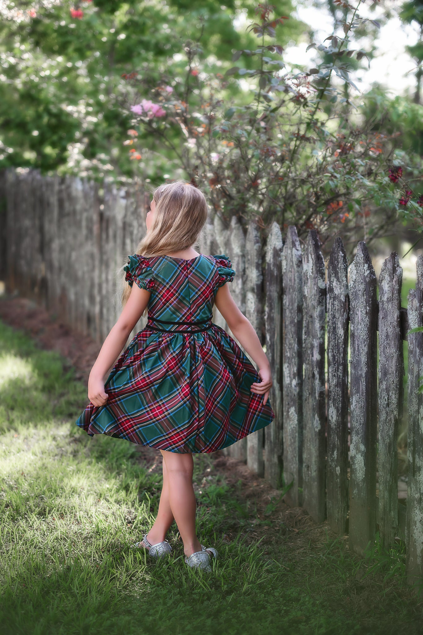 RORY DRESS EMERALD TARTAN